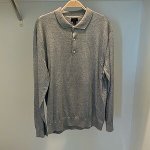 J.Crew sweater polo size, large color, gray, and gray condition